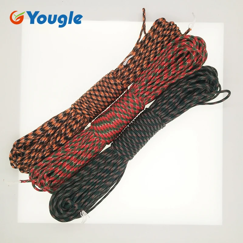 YOUGLE Paracord 550 100 футов паракордовая веревка Mil Spec type III 7 нитей набор для выживания Оборудование палатка ветряная веревка 46-52