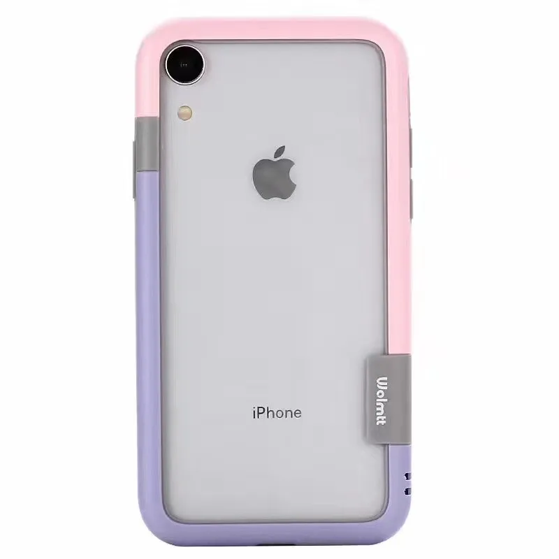 pink purple Модный мягкий чехол-бампер из ТПУ для iphone X, XR, XS, MAX, Пряжка для телефона, рамка для iphone 6, 6s, 7, 8 Plus, 11 Pro, Max, чехол для телефона, чехол - Цвет: pink purple