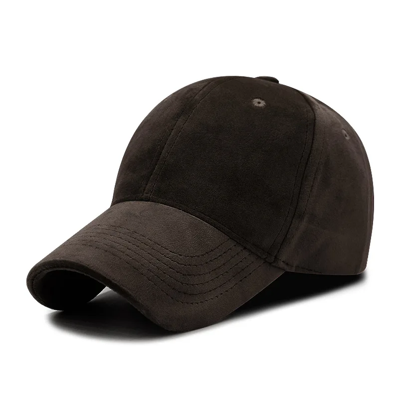Dark brown Однотонная Вельветовая бейсболка, черная брендовая Кепка s, Мужская бейсболка, модная Регулируемая косточка, Женская Спортивная Кепка для гольфа - Цвет: Dark brown