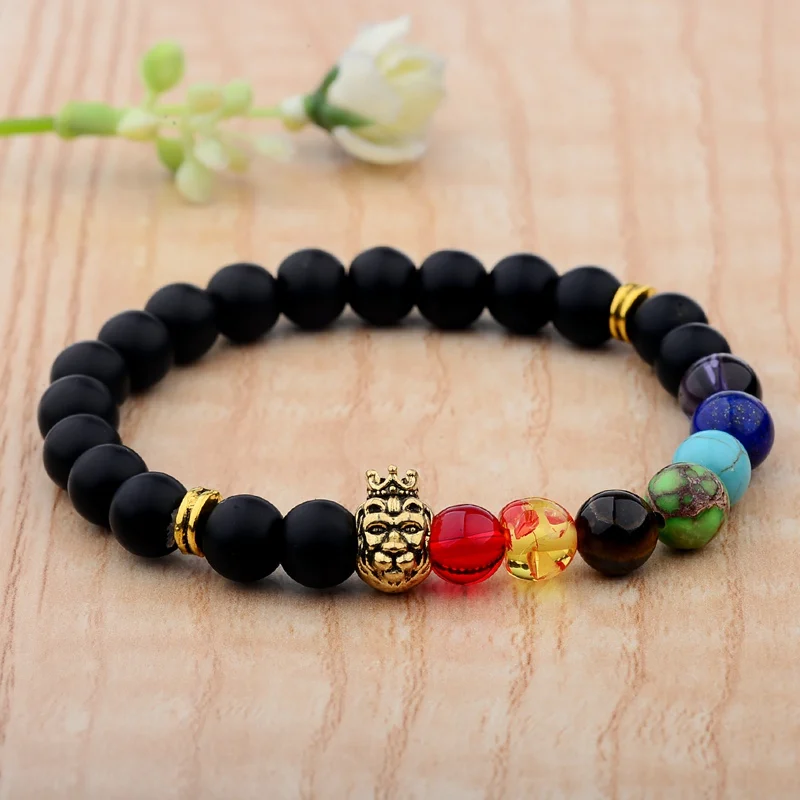 Женский браслет для медитации Будды черный матовый из 7 чакр йоги AB211 2019 |