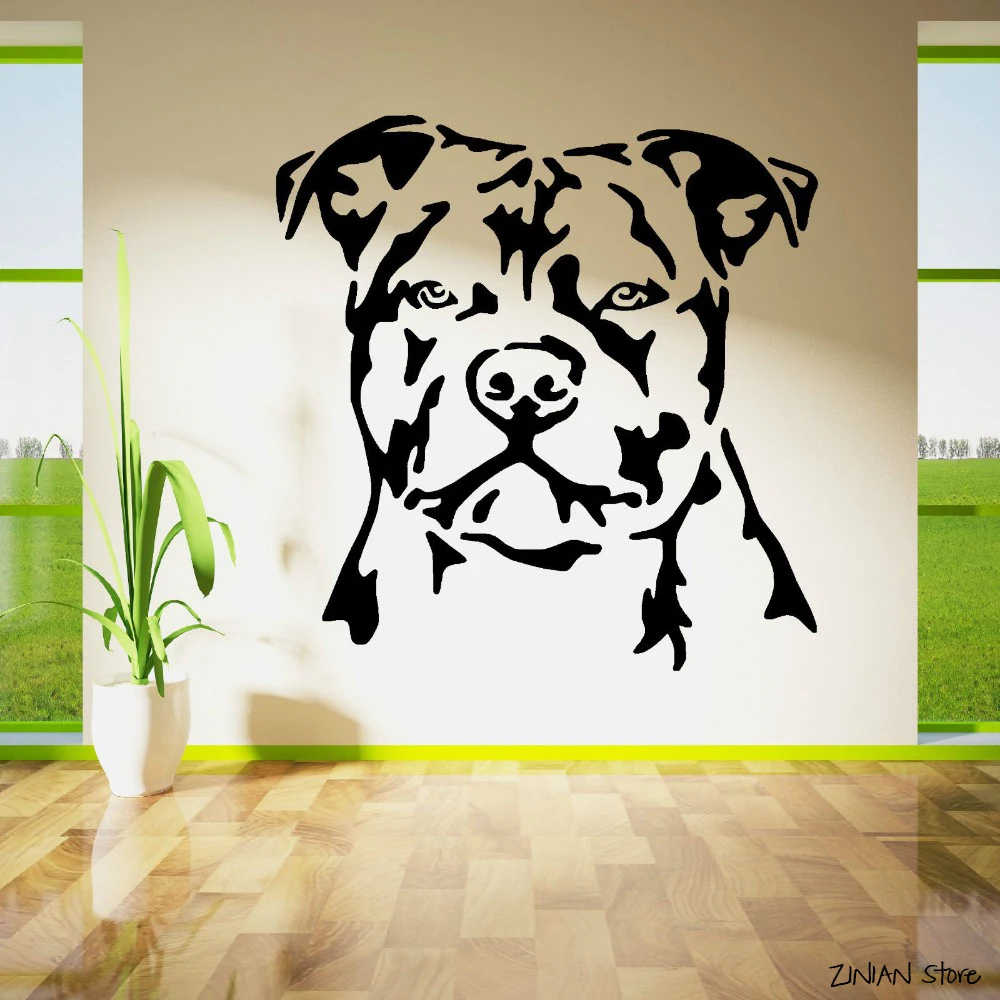 

Bull Terrier Dog Vinyl Wall Art Sticker Decal Staffy Boy Kid Bedroom Living Room Home Decor Wallpaper Mural Home Decoration H332