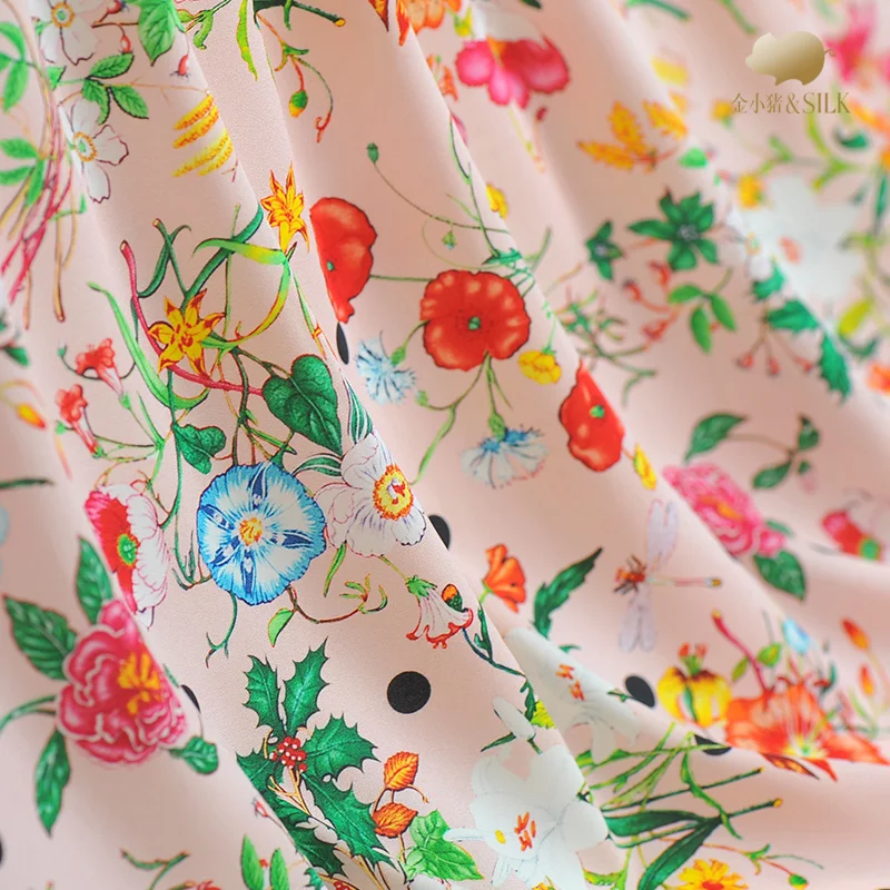 Шелковая стрейч ткань 112 см против морщин двойная шелковая jojo мягкая для платья