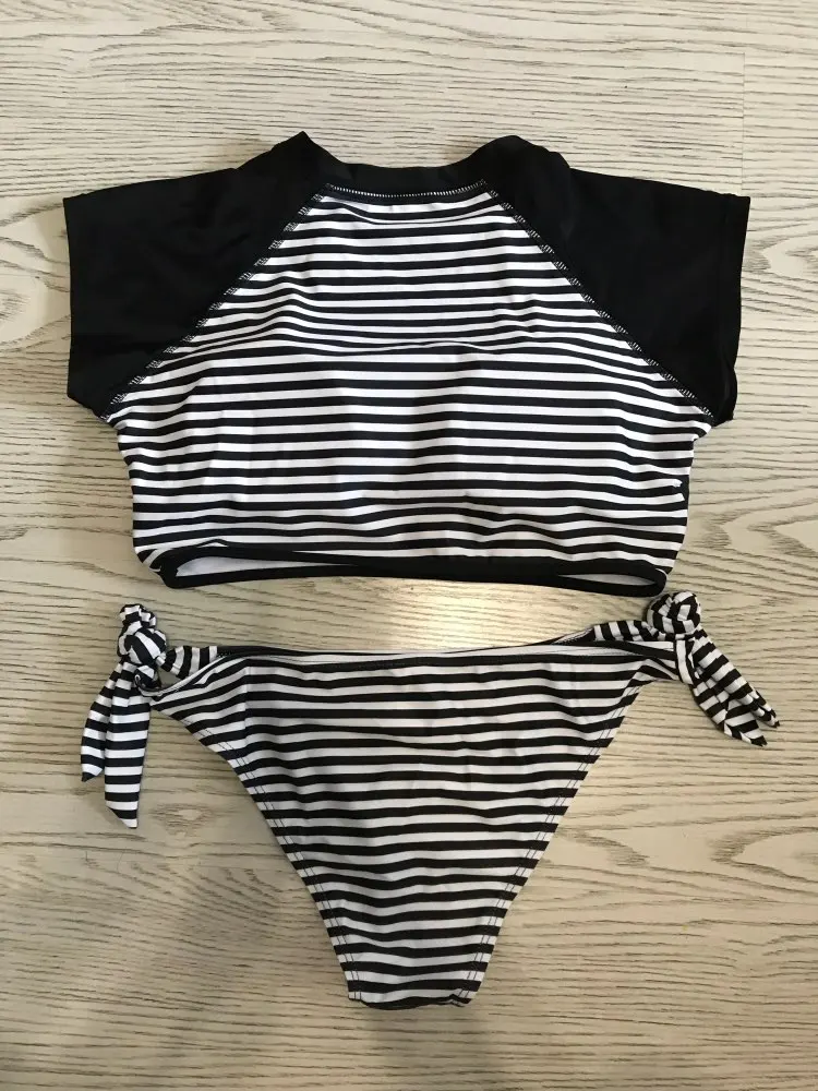 

Bikini Set for Women 2021 New Palm Print Halter Retro High Waist Two Piece Swimwear Brazilian Striped Beach Swimsuit