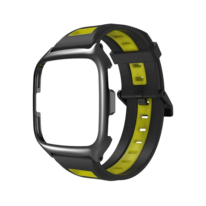 Mijobs силиконовый браслет защитный чехол для Fitbit Versa Lite умные наручные часы ремешок для Fitbit Versa Ремешок Браслет - Цвет: black yellow