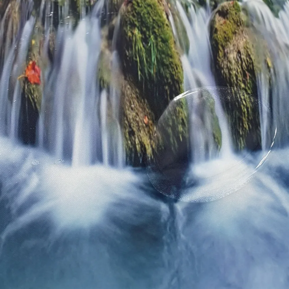 Wide Waterfall Deep Down in The Forest Seen from A City Window Epic Surreal Decorative Shower Curtain Landscape Bathroom | Дом и сад
