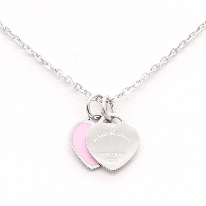 Новое поступление Любовь Двойное сердце Эмаль верхняя одежда FOREVER Love