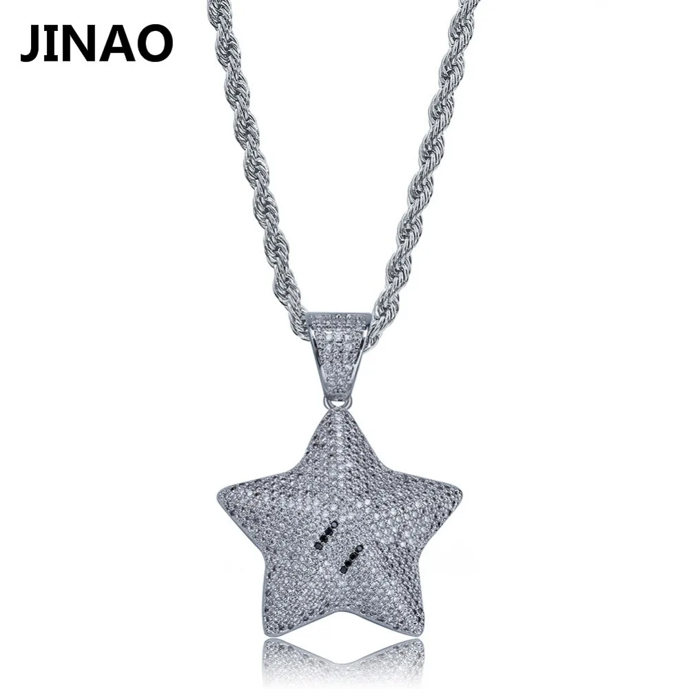 Новое Позолоченное серебряное украшение JINAO инкрустированное фианитом класса