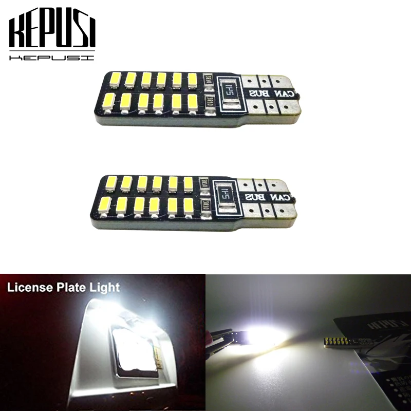

Светодиодные лампы canbus t10, 2 шт./лот, T10, 24 светодиода, 3014 smd, без ошибок OBC, 194, 168, W5W, T10, 24smd