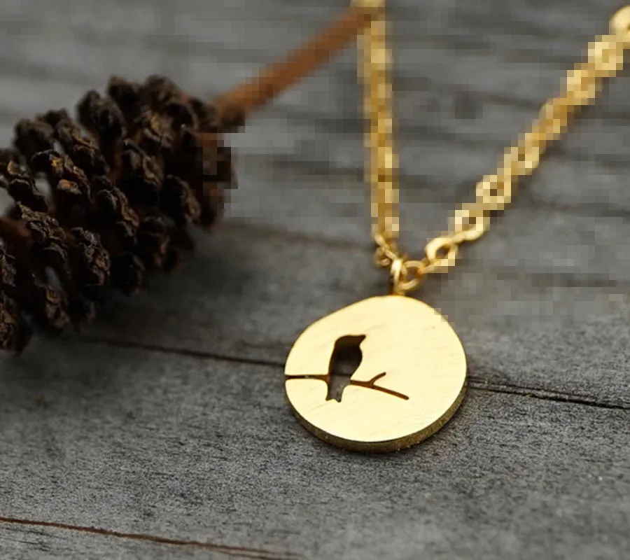 Ажурная цепочка с птицей Роло ожерелье вырезами в виде монет ювелирные изделия