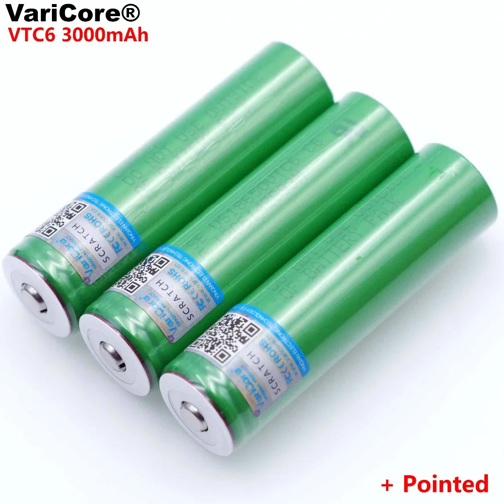 Литий ионный аккумулятор VariCore VTC6 3 7 в 3000 мАч 18650 30 А|Перезаряжаемые батареи| |