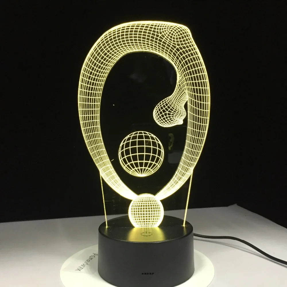 3D лампа в виде шара для йоги с дистанционным управлением светодиодная Ночная 7