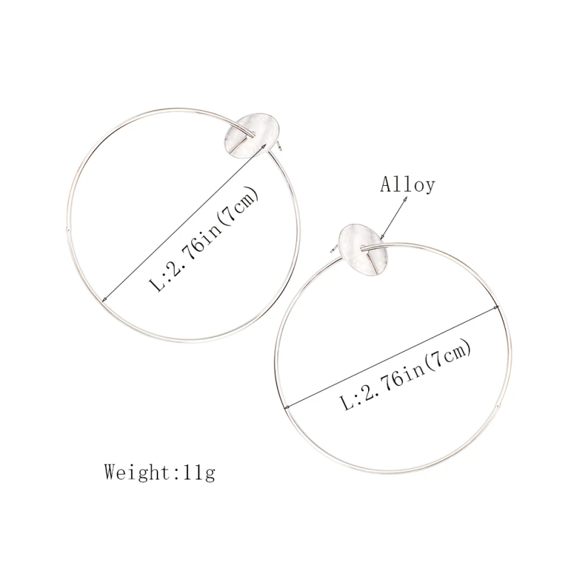 Женские серьги подвески из сплава диаметр 70 мм|Серьги-подвески| |