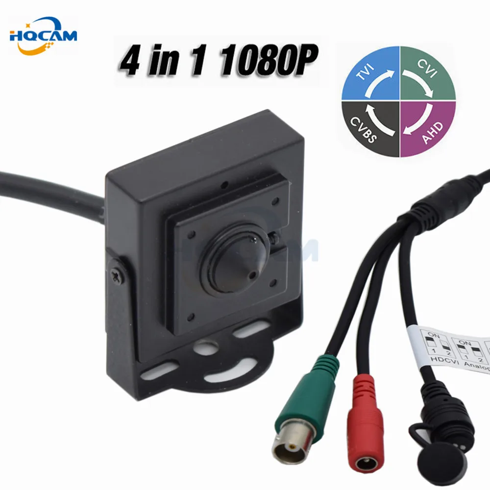 HQCAM Мини CCTV AHD камера 2MP 1080P 4 в 1 AHD/CVI/TVI/CVBS Внутренняя безопасность OSD DIP