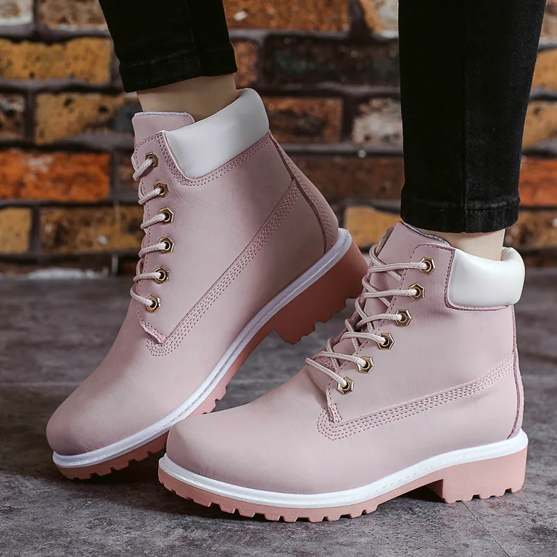 Зимние Повседневные осенние женские рабочие ботинки ботильоны сапоги Ботинки