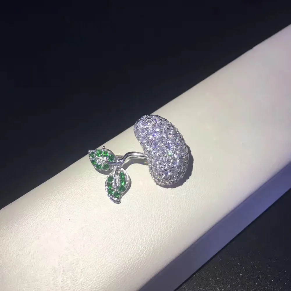 Маленькая брошь яблоко из серебра 925 пробы блестящая Брошь для женщин и девушек