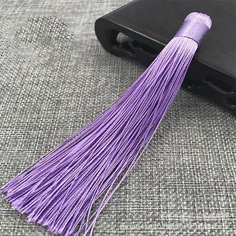 Purple 10 шт 22 см многоцветные базовые кисточки ручной работы полиэстер шелк кисточка для ювелирных изделий Подвески DIY Одежда/сумка кулон аксессуар - Цвет: Purple