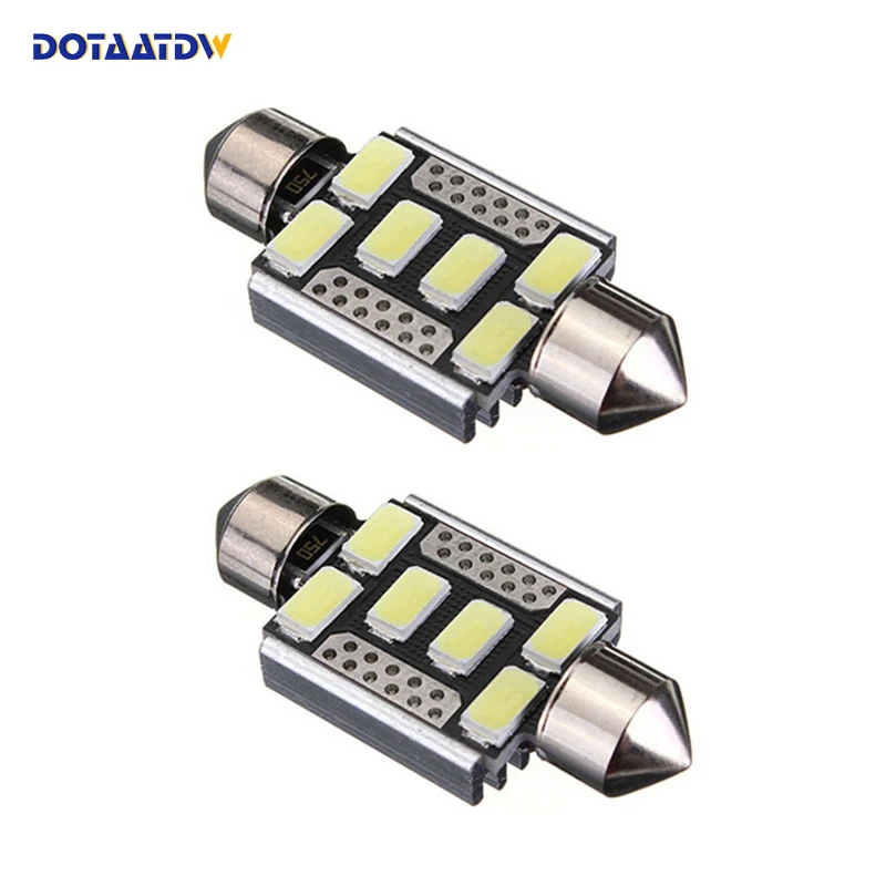10x Car Light 31mm 36mm 39mm 41mm CANbus C5W Led License Plate Bulb 5730 SMD For Audi Volkswagen Mercedes Benz BMW|Сигнальная лампа| |