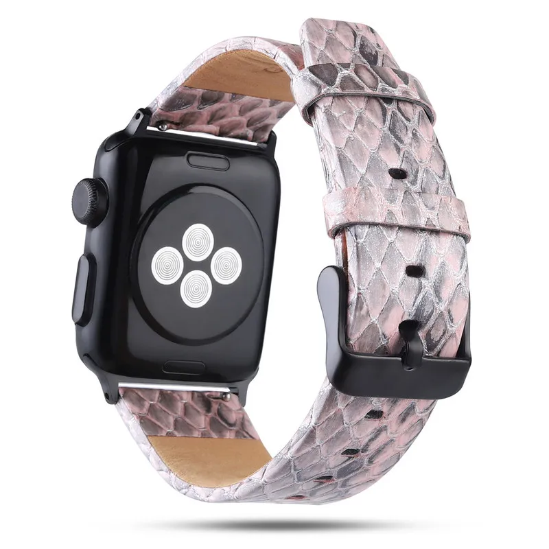 Ремешок для часов из коровьей кожи Apple Watch 38 мм 42 40 44 ремешок змеиной Iwatch Series