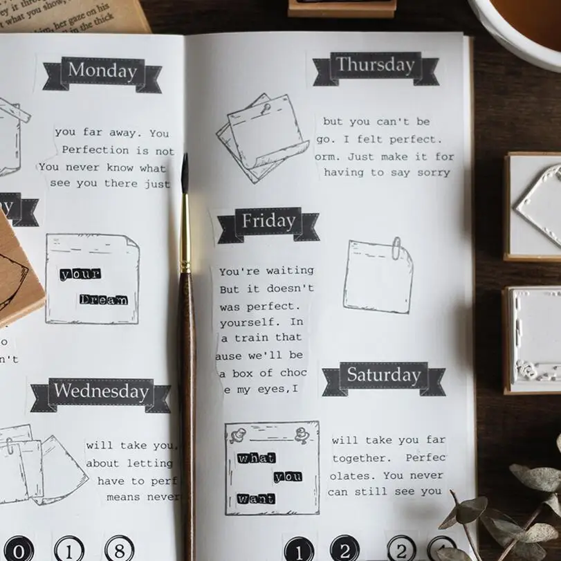 Винтажная серия Note декоративные Штампы деревянные и резиновые штампы для