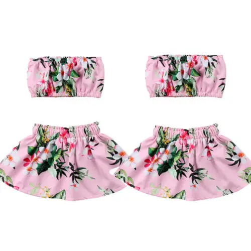 Летние платья из 2 предметов для новорожденных девочек комплект одежды пляжный