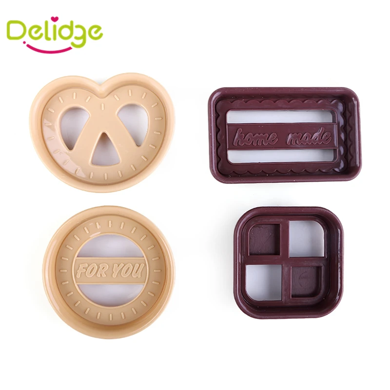 Delidge 4 штуки в партии круглый квадратный Сердце формы cookie формы Еда-Класс Пластик DIY формы cookie разные цвета формы для выпечки
