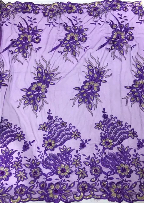 African French Lace Fabric 3d flower High Quality Tulle For Wedding Beaded In gray color | Дом и сад