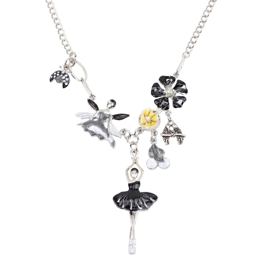 Бонсни Подвеска с ожерельем с изображением балерины-ангела для девочек.