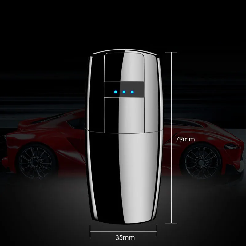 USB Зажигалка двойная дуга ветрозащитная металлическая беспламенная Электронная