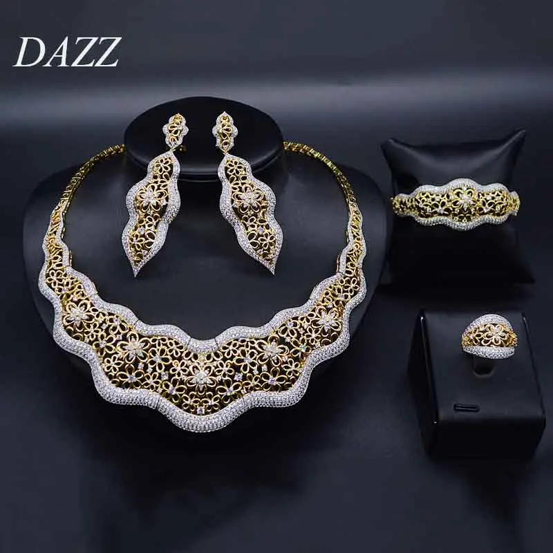 Dazz роскошный трехцветный цветок женский нигерийский Свадебный комплект