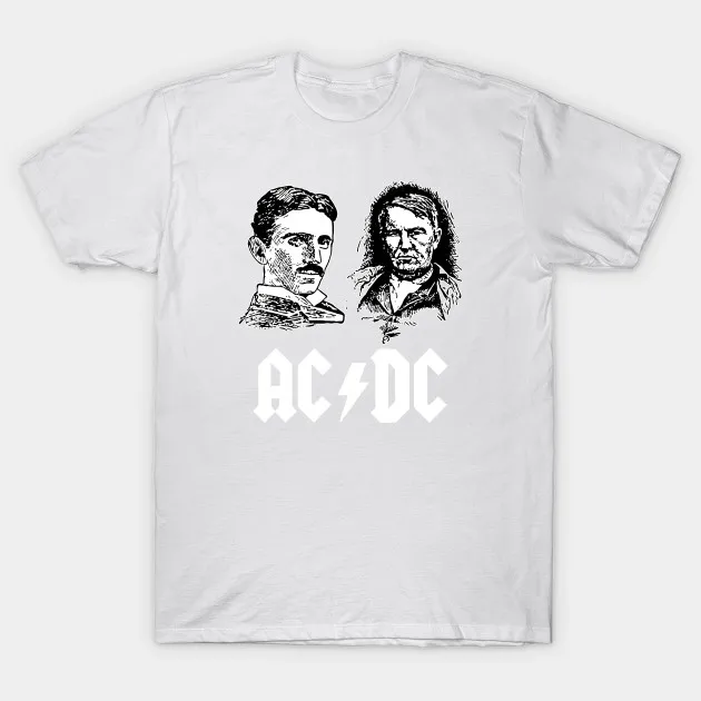 2017 Весна Любимый тройники homme Одежда AC Тесла Эдисон Письмо Хлопка С Коротким