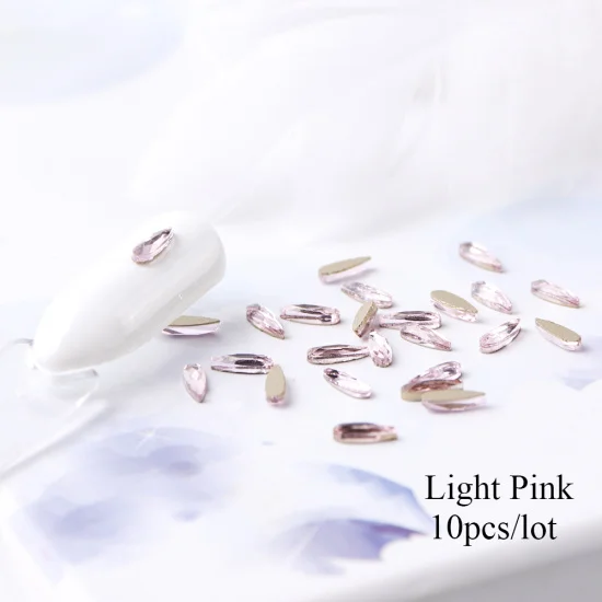 Light Pink 10 шт. капли воды кристаллы для ногтей Стразы 3D Шарм Лайк для дизайна ногтей украшения набор дизайн ювелирные изделия аксессуары Маникюр TR905 - Цвет: Light Pink