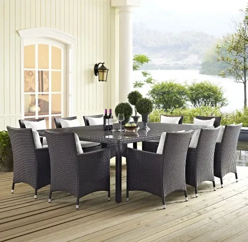 2017 Прямая продажа с фабрики уличная плетеная мебель 11 шт. Прямоугольный