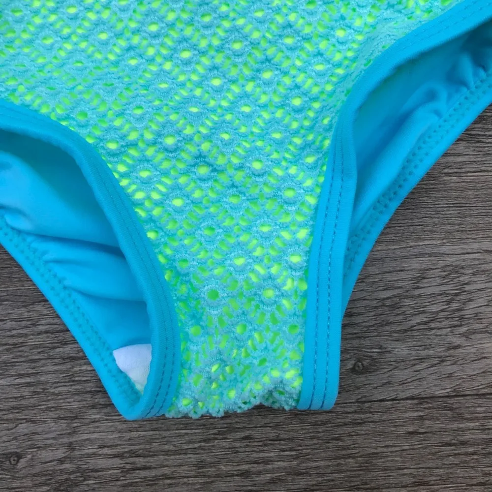 2020 кружевной купальник для девочек с бантом купальный костюм детский цельный