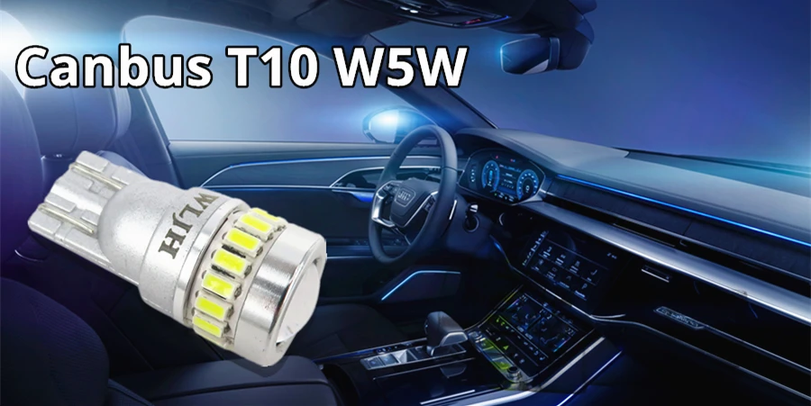 WLJH 2x CANBUS 10 V-18 V 3030 2835 Чип T10 W5W светодиодный светильник для салона автомобиля, карта, купольная лампа, внешний светильник номерного знака 6000K белый
