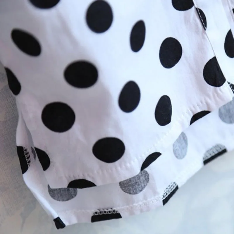 2 шт./комплект футболка без рукавов и шорты в горошек | Мать ребенок