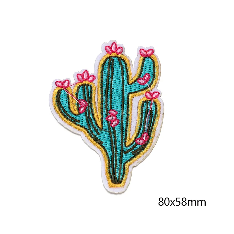 4 дизайн Кактус железа патчи для одежды аппликации вышивки наклейки декоративные
