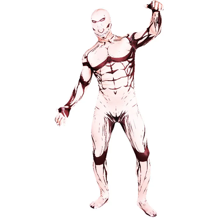 Атака Титанов Eren Jaeger костюмы Хэллоуин 3D боди с принтом зентай костюм для взрослых