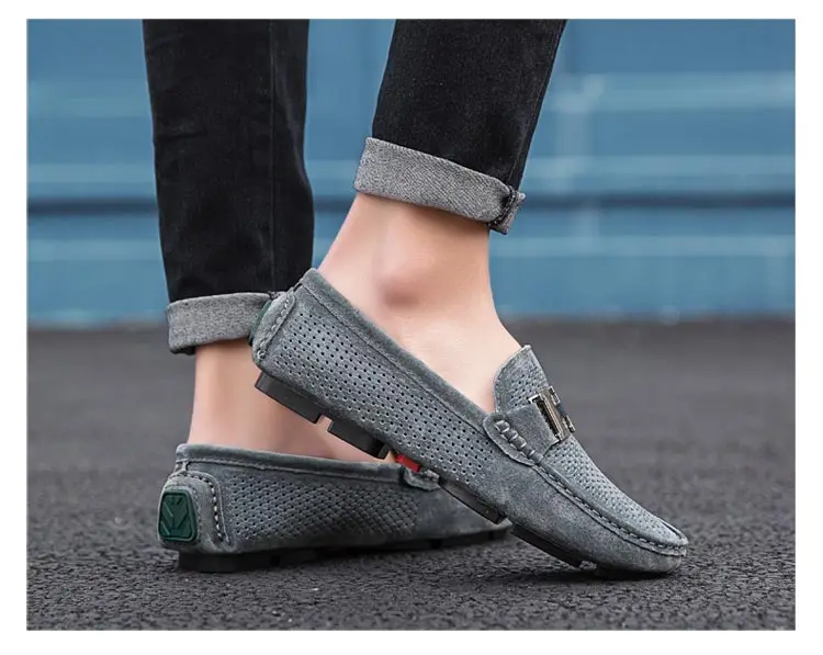 Mocassin homme de Lux; повседневные лоферы; Мужская обувь; дышащая обувь; модная мужская обувь; слипоны; мужские лоферы размера плюс 11; черный цвет