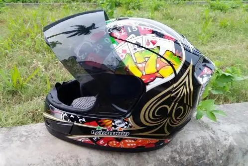 Мужской и Женский мотоциклетный шлем всесезонный противотуманный гоночный