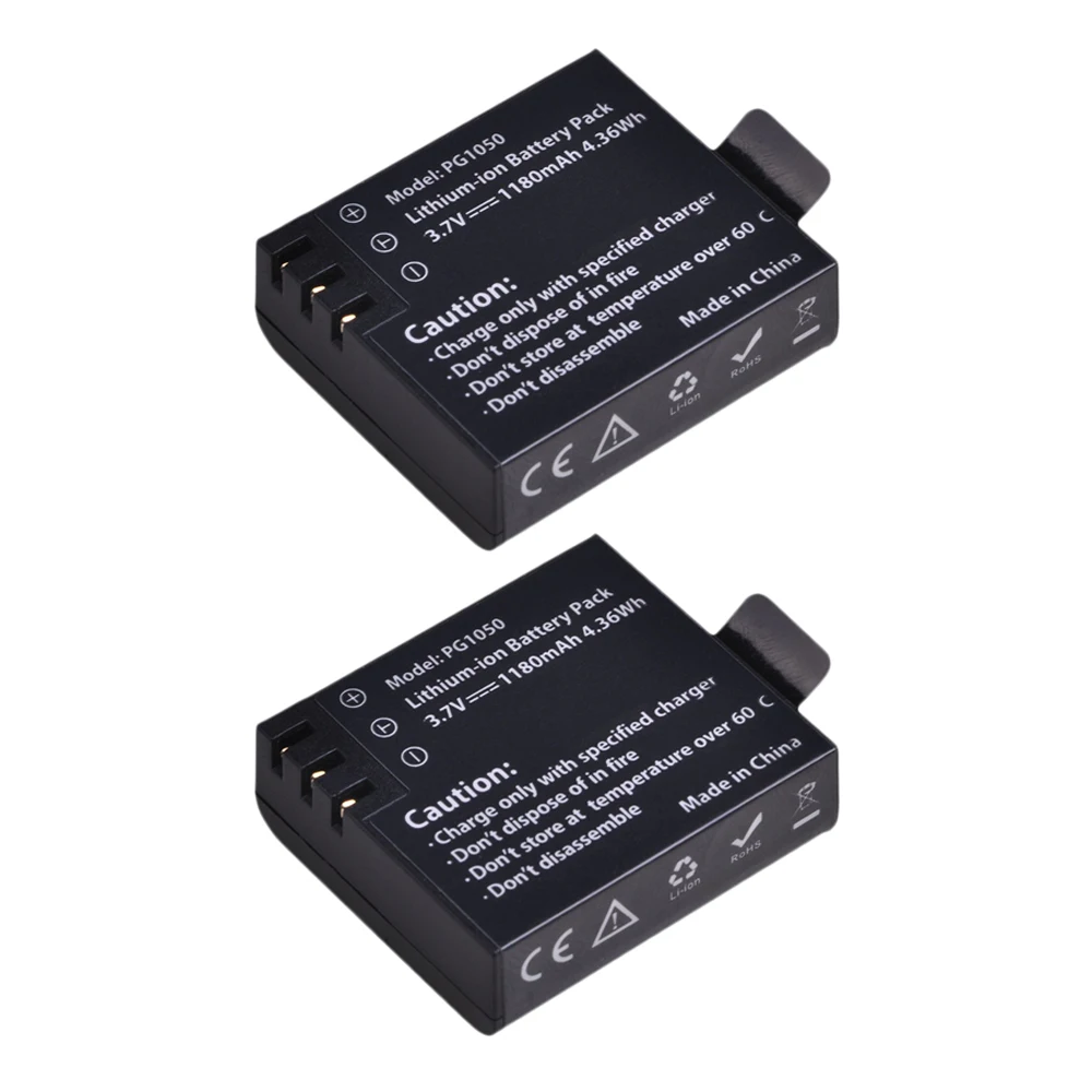 Для 2 шт. GTF 3 7 В PG1050 батарея EKEN Camera H9 H3 H3R H8PRO H8R H8 pro SJ4000 SJCAM SJ5000 M10 SJ5000X + LCD USB двойное