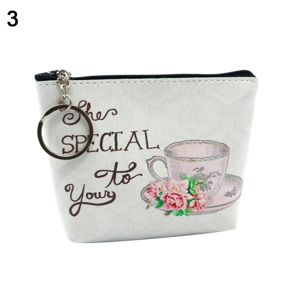 Новинка классический винтажный Кошелек для монет чайная чашка с цветочным
