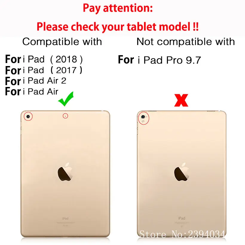 Модный чехол для Apple iPad 9 7 &quot2017 2018 5 го 6 поколения A1822 A1893 умный Air 1 2 подставка