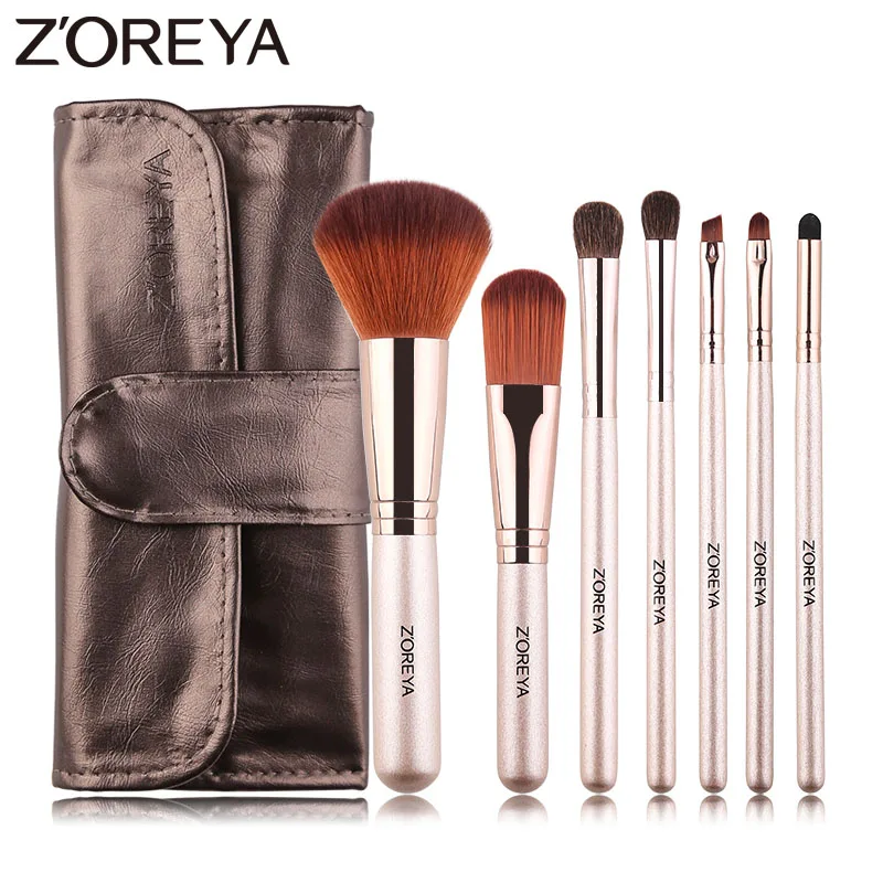 Бренд Zoreya 7 шт. синтетические кисти для макияжа основа тени век пудра угловой