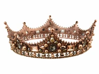 baroque style pearl crown party prom vintage tiara full crystal big king queen tiara vintage bridal wedding hair accessories
