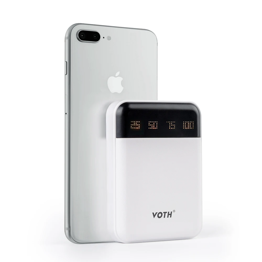 Voth 10000 мАч портативное зарядное устройство 2 USB lcd аккумулятор а внешний для