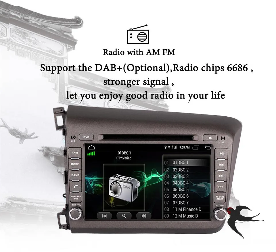 Android 9 0 Восьмиядерный 4 Гб RAM Автомобильный dvd плеер для HONDA CIVIC 2011 2015 LHD RHD ips