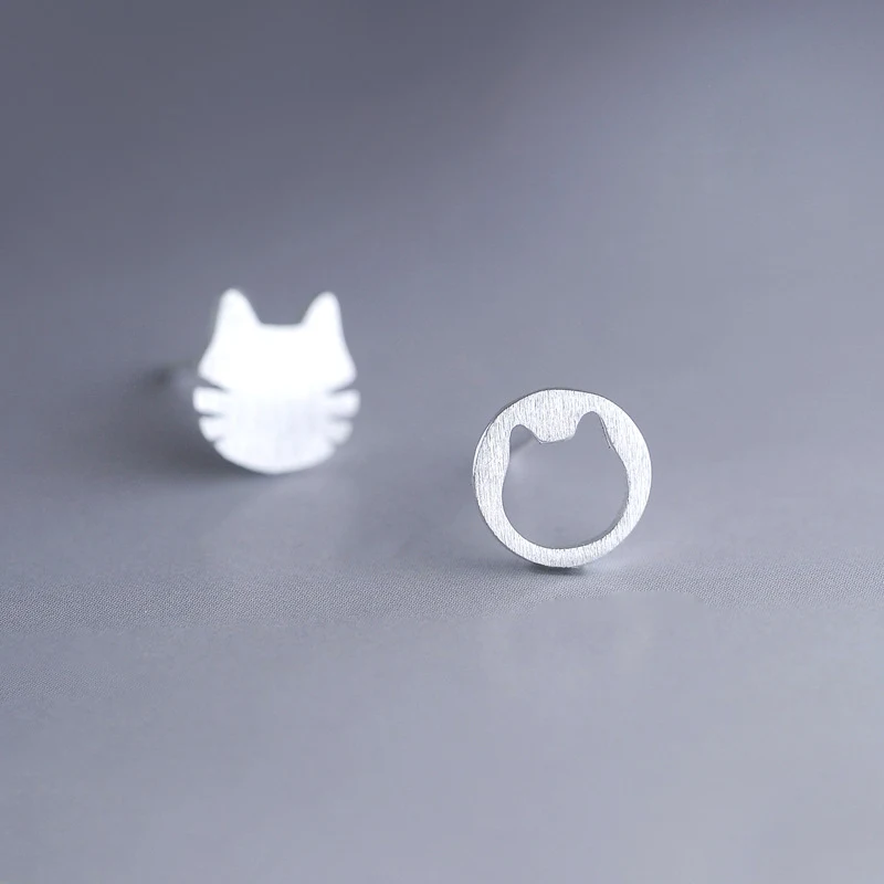 Женские асимметричные серьги из стерлингового серебра 925 пробы симпатичный