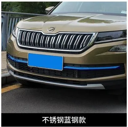 Для Skoda Kodiaq нержавеющая сталь пластик хромированный передняя головка решетка аксессуары для гоночного гриля наклейка отделка 2 шт