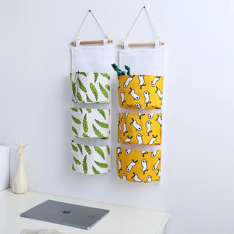 Sqinans Toy Storage Bag Wall Pockets Door Hanging Organizer 3 Mounted Wardrobe | Дом и сад