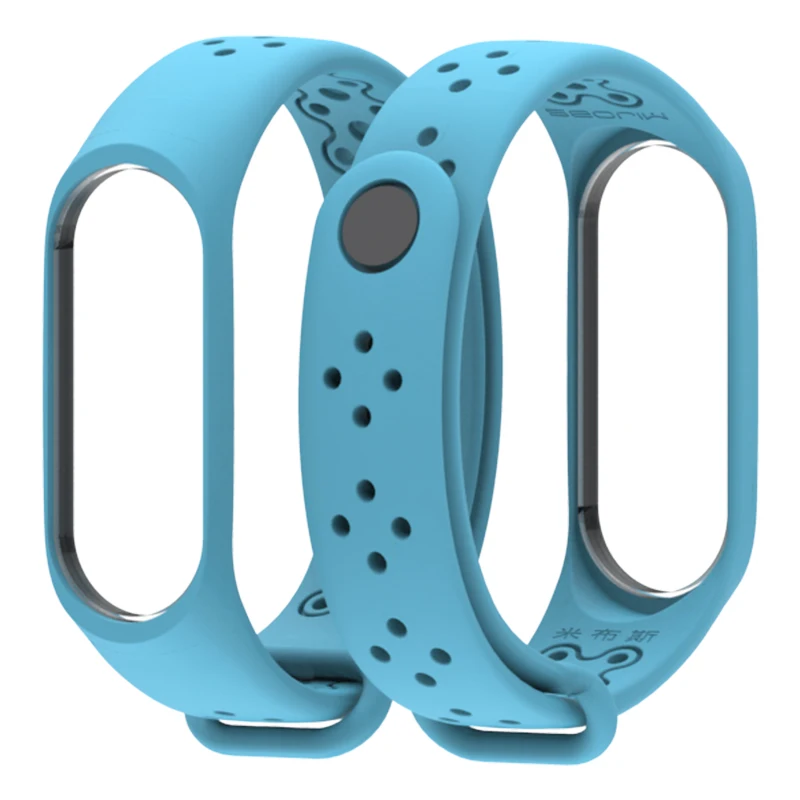 Синий Mi рабочих мест mi Band 3 ремешок силиконовый браслет для Xiaomi mi Band 3 ремешок Спортивные Smart mi Группа 4 ремешок браслет Correa mi band 3 ремень - Цвет: Синий